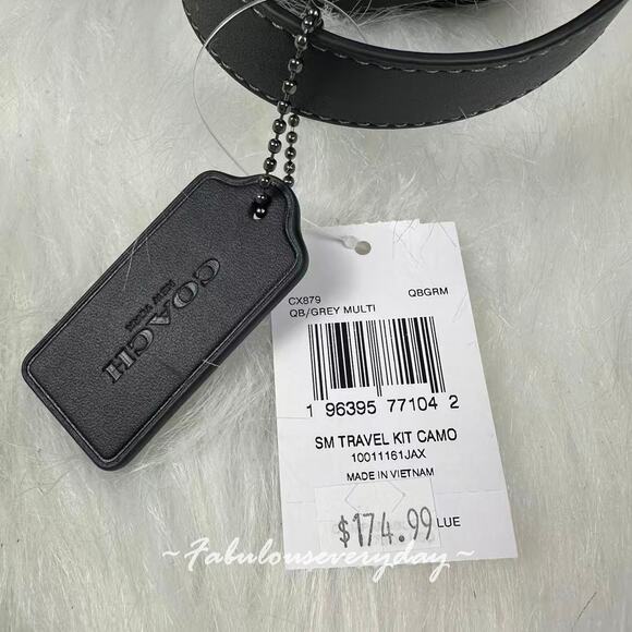 Coach Small Travel Kit In Signature Camo Print In Grey Multi CX879 NWT - Picture 6 of 8